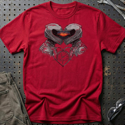 Biker-kærlighed - Unisex T-Shirt , Bomuld-Beklædning-Garage Culture-Rød-S-Garage Culture Shop- garage - man cave - merchandise