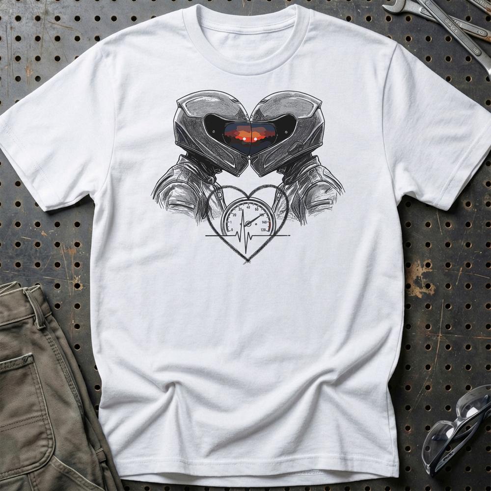 Biker-kærlighed - Unisex T-Shirt , Bomuld-Beklædning-Garage Culture-Hvid-S-Garage Culture Shop- garage - man cave - merchandise