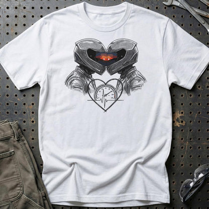 Biker-kærlighed - Unisex T-Shirt , Bomuld-Beklædning-Garage Culture-Hvid-S-Garage Culture Shop- garage - man cave - merchandise