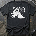 Bikerbrudepar - Mr. & Mrs. T-Shirt-Beklædning-Garage Culture-Sort-S-Garage Culture Shop- garage - man cave - merchandise