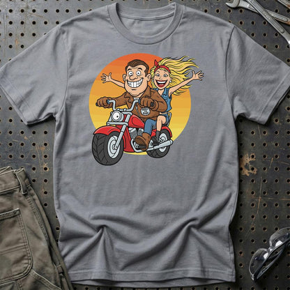 Bikerpar – Born to Ride - Unisex T-Shirt , Bomuld-Beklædning-Garage Culture-Grå Sport-S-Garage Culture Shop- garage - man cave - merchandise
