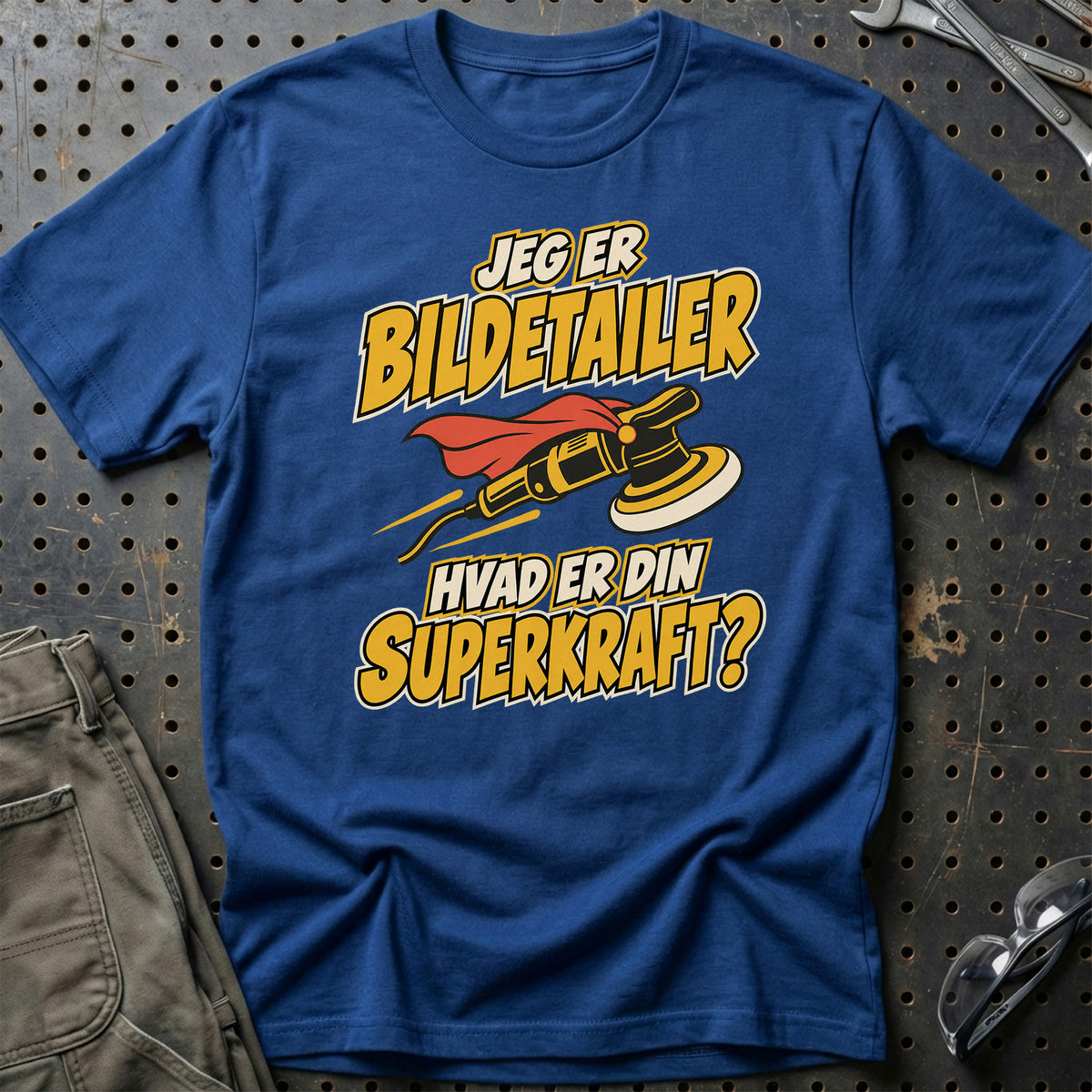 
Bildetailer – Hvad er din superkraft? – Unisex T-Shirt – Blå Royal