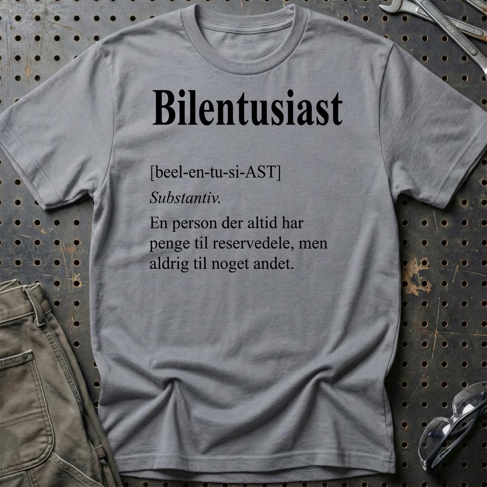 Bilentusiast Livsstil - Unisex T-Shirt , Bomuld-Beklædning-Garage Culture-Grå Sport-S-Garage Culture Shop- garage - man cave - merchandise