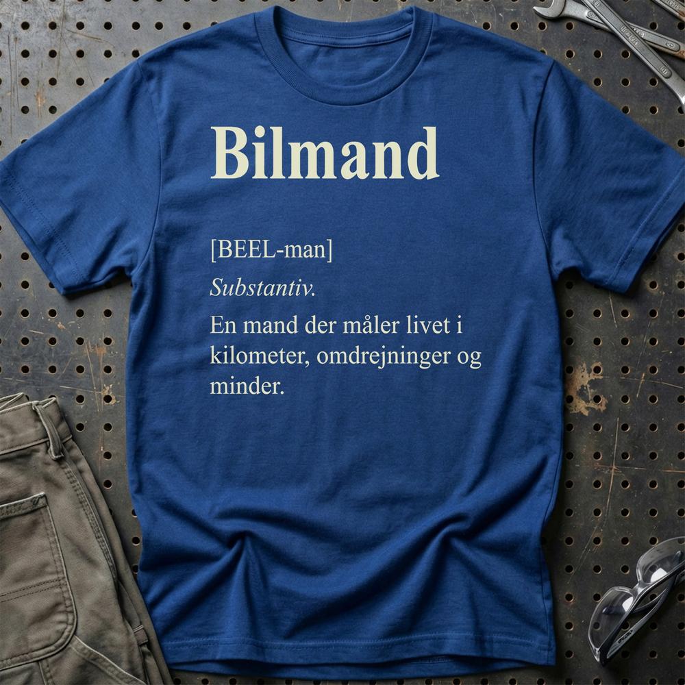 Bilmand Livsstil - Unisex T-Shirt , Bomuld-Beklædning-Garage Culture-Blå Royal-S-Garage Culture Shop- garage - man cave - merchandise