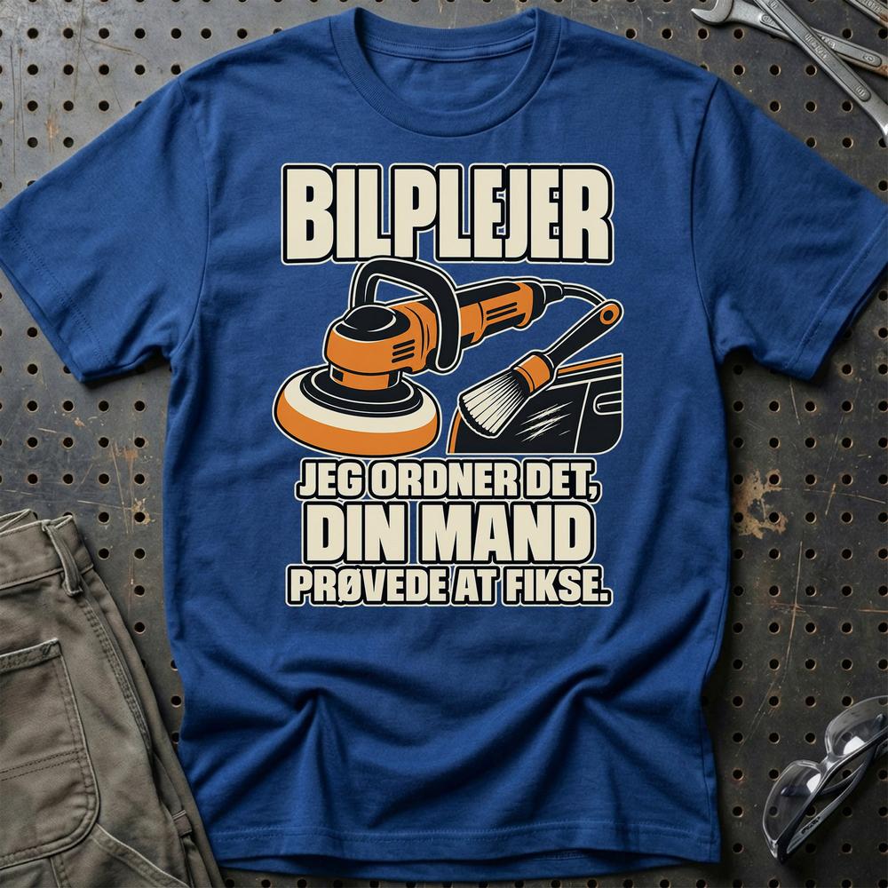 
Produktbillede af Bilplejer – Jeg Ordner Det, Din Mand Prøvede At Fikse T-Shirt