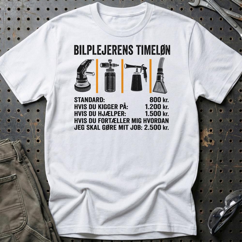 
Produktbillede af Bilplejerens Timeløn T-Shirt