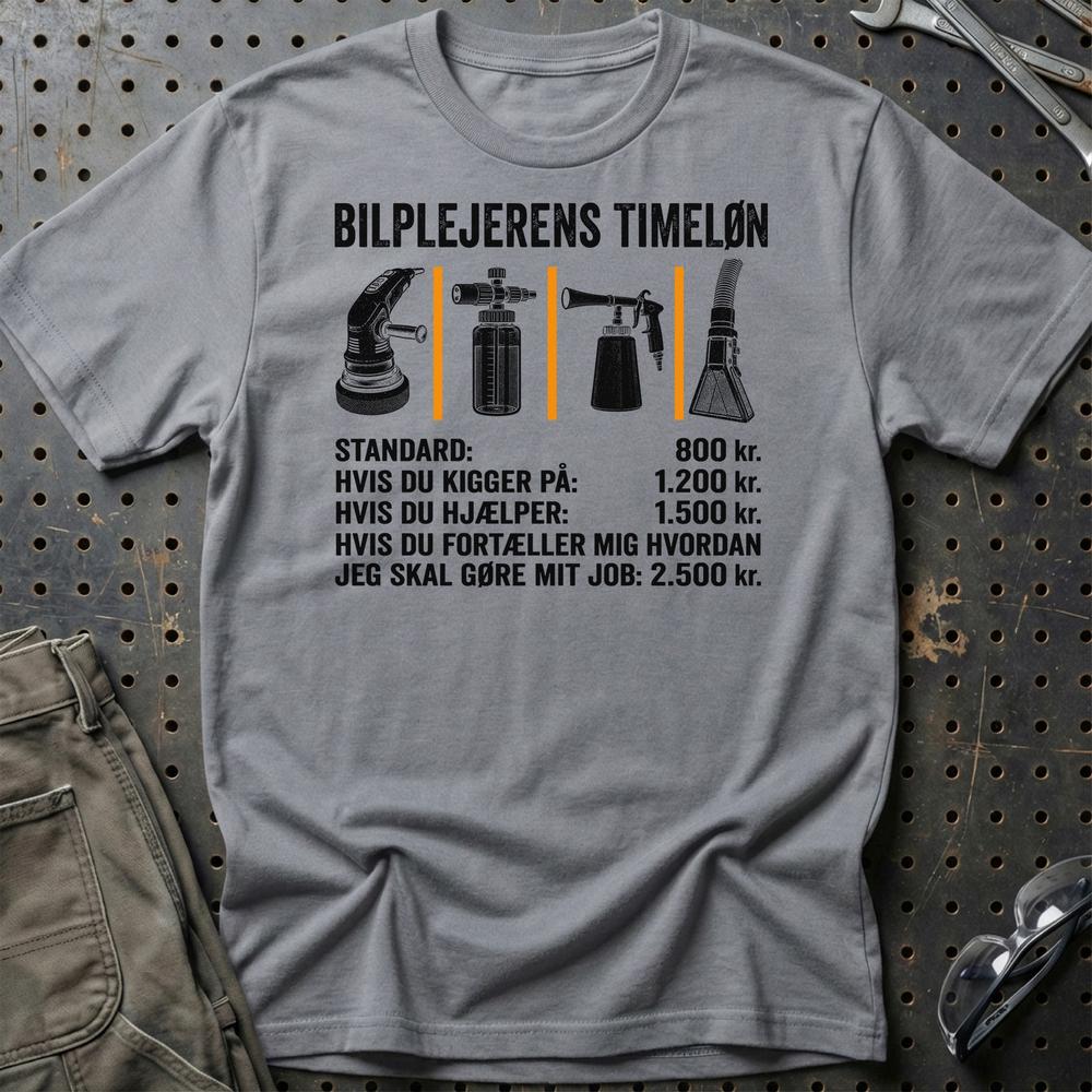 
Produktbillede af Bilplejerens Timeløn T-Shirt