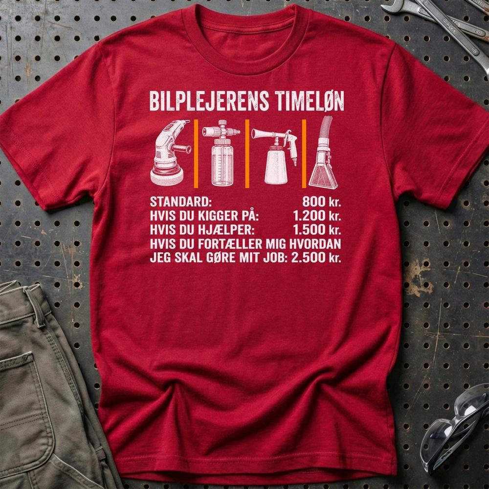 
Produktbillede af Bilplejerens Timeløn T-Shirt