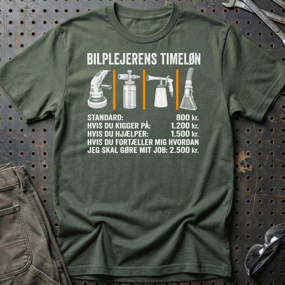 
Produktbillede af Bilplejerens Timeløn T-Shirt