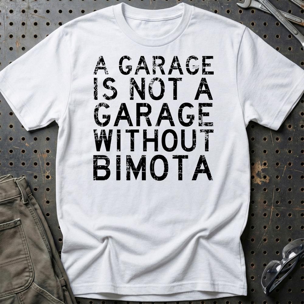 Bimota - A Garage Is Not A Garage Without Bimota - Unisex T-Shirt , Bomuld-Beklædning-Bimota-Hvid-S-Garage Culture Shop- garage - man cave - merchandise