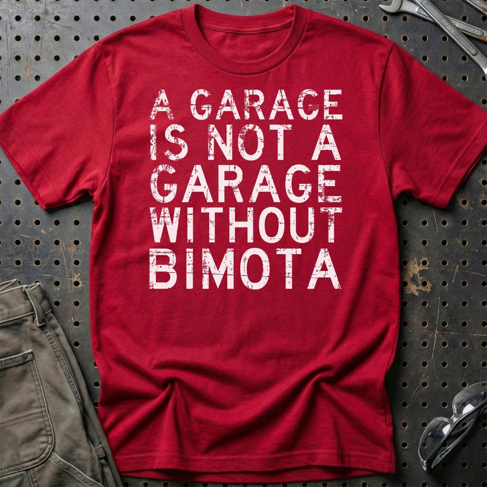 Bimota - A Garage Is Not A Garage Without Bimota - Unisex T-Shirt , Bomuld-Beklædning-Bimota-Rød-S-Garage Culture Shop- garage - man cave - merchandise