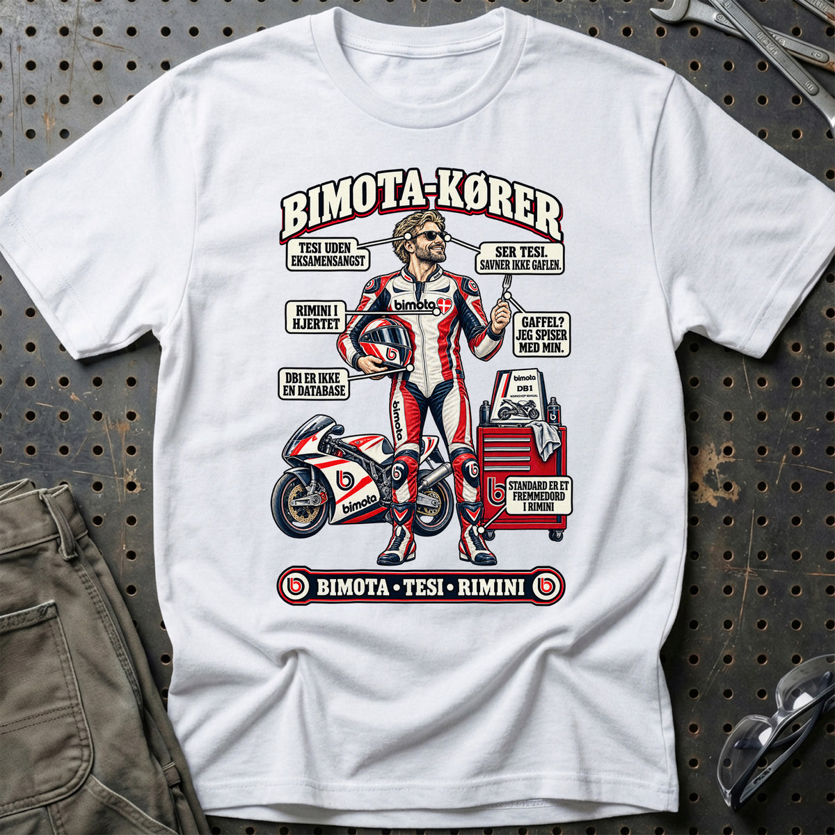 
Bimota-Kører T-Shirt – Hvid
