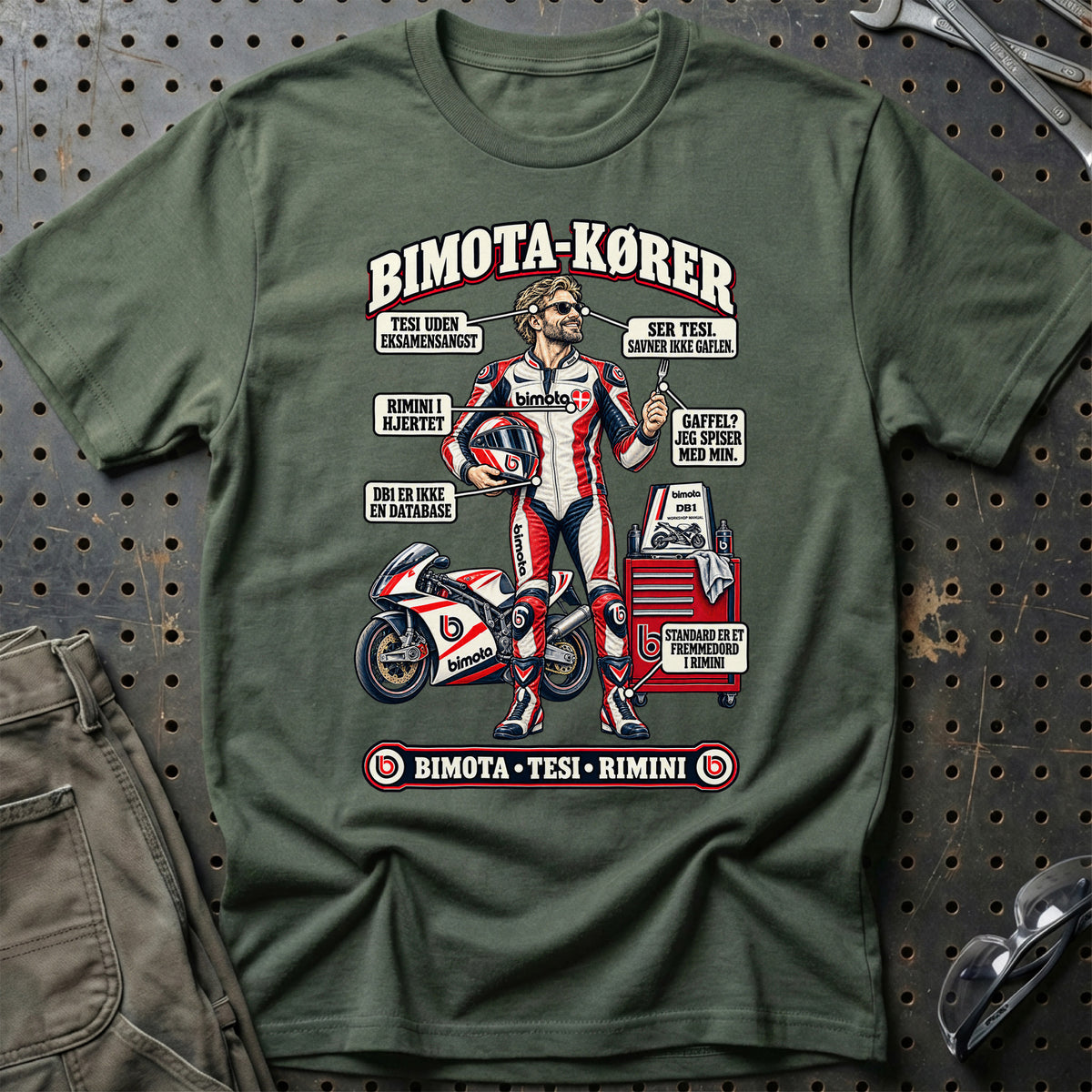 
Bimota-Kører T-Shirt – Grøn Militær
