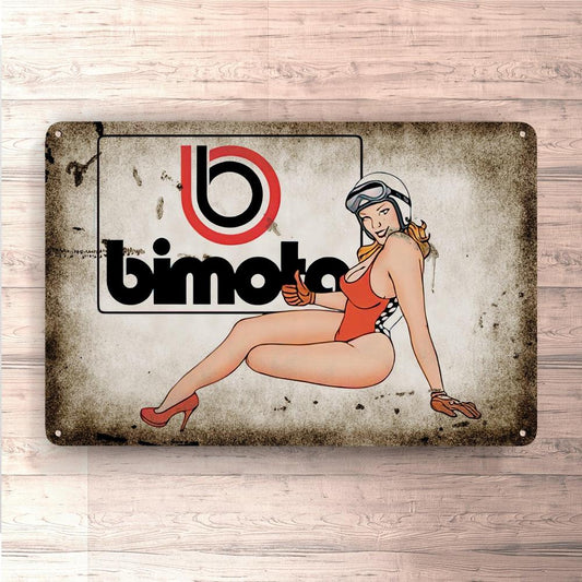 Bimota Pin-Up Vintage Skilte, Musemåtte, Dørmåtte-Skilte-Bimota-Garage Culture Shop- garage - man cave - merchandise