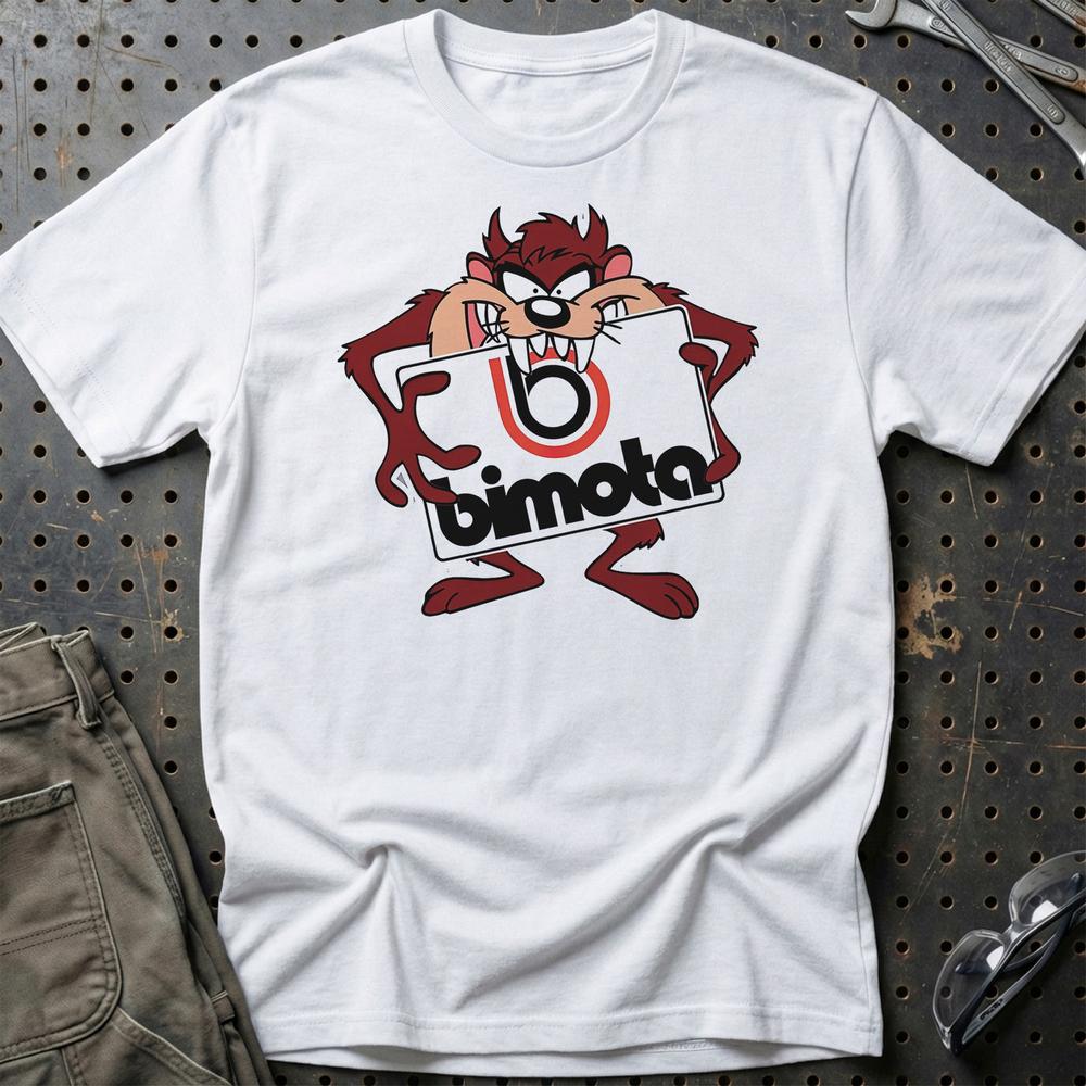 Bimota TAZ Unisex T-Shirt , Bomuld-Beklædning-Bimota-Hvid-S-Garage Culture Shop- garage - man cave - merchandise