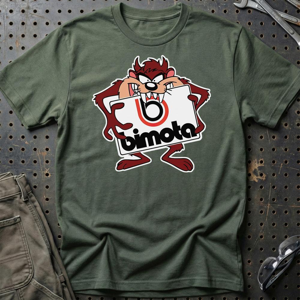 Bimota TAZ Unisex T-Shirt , Bomuld-Beklædning-Bimota-Grøn Militær-S-Garage Culture Shop- garage - man cave - merchandise