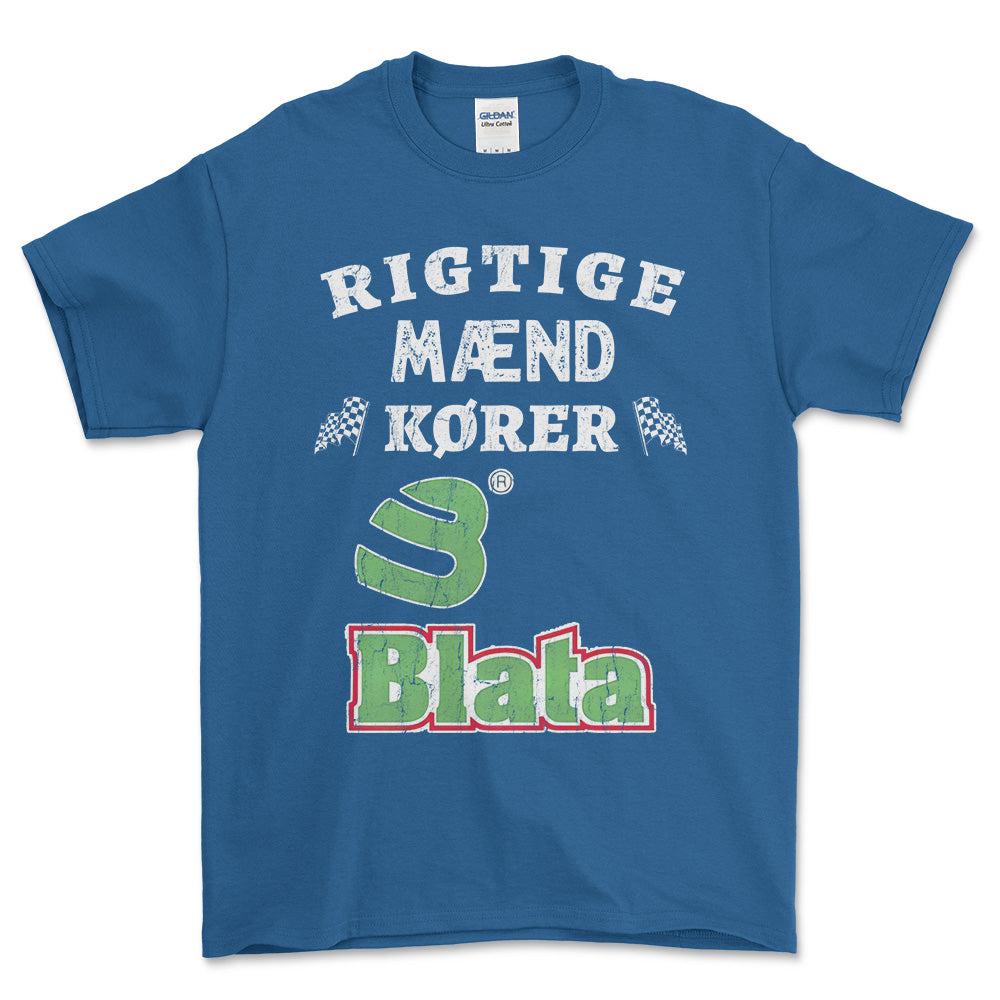Blata Rigtige Mænd Kører - Unisex T-Shirt , Bomuld-Beklædning-Blata-Blå Royal-S-Forside-Garage Culture Shop- garage - man cave - merchandise