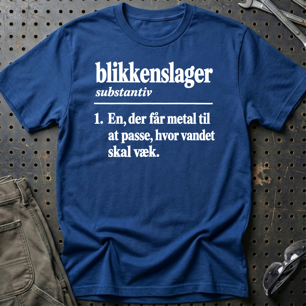 
Blikkenslager – Definition T-Shirt – Blå Royal