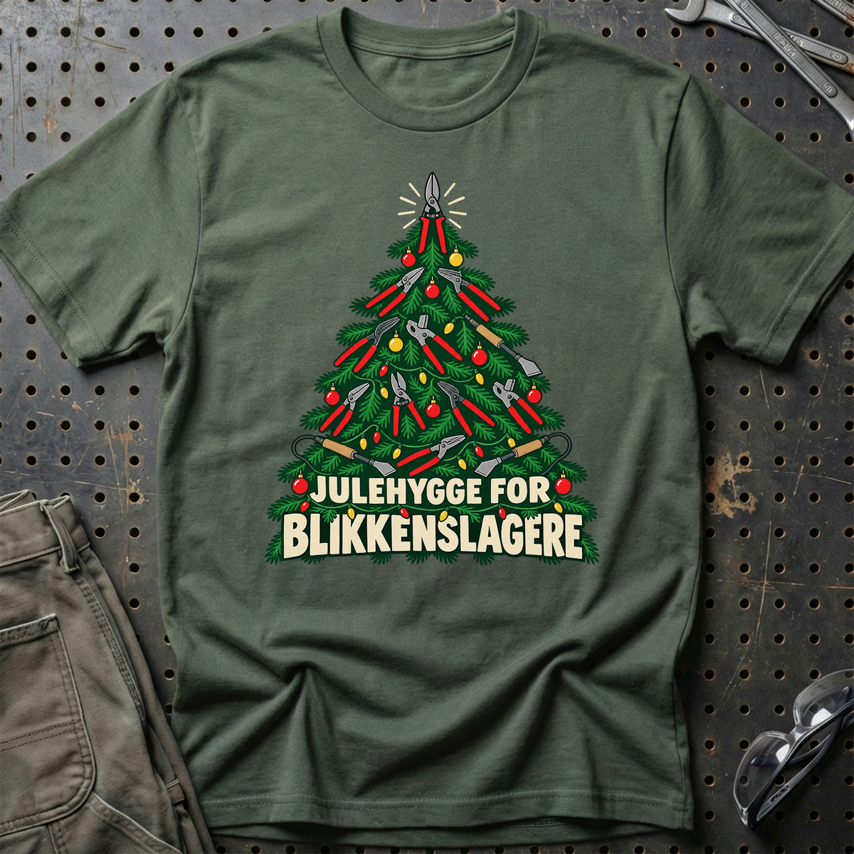 
Blikkenslager – Julehygge – Unisex T-Shirt – Grøn Militær