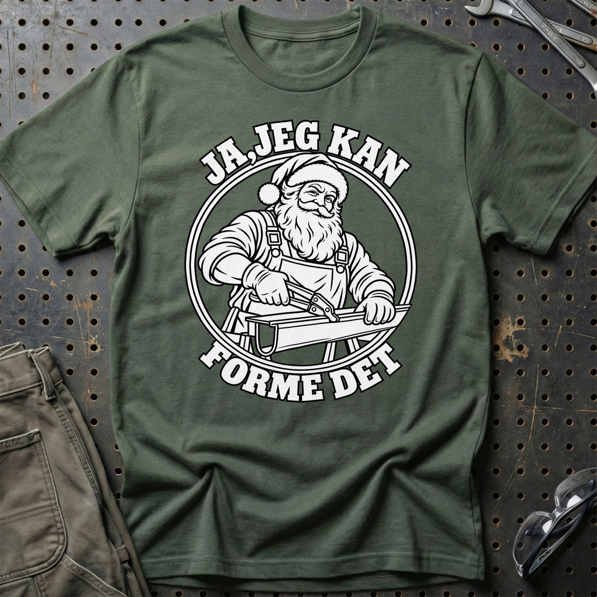 
Blikkenslager – Santa Kan Det – Jul T-Shirt – Grøn Militær