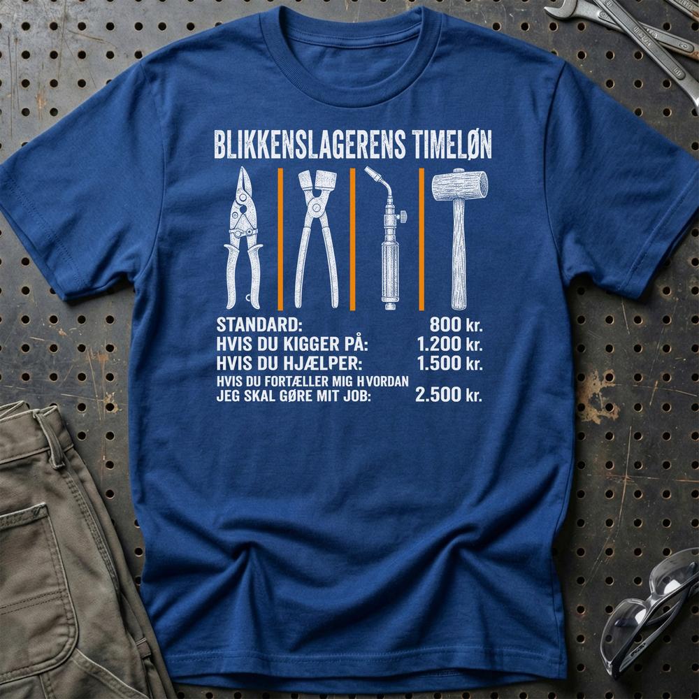 
Produktbillede af Blikkenslagerens Timeløn T-Shirt