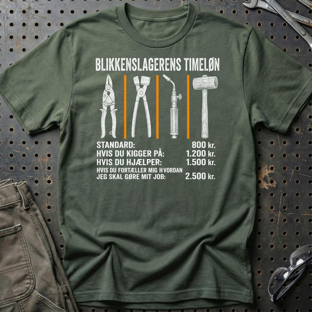 
Produktbillede af Blikkenslagerens Timeløn T-Shirt