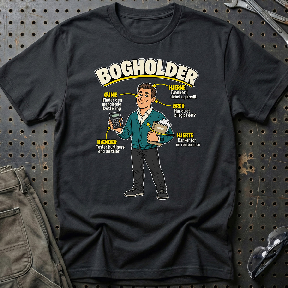 
Bogholder – Anatomi – Mandligt motiv – Unisex T-Shirt – Sort