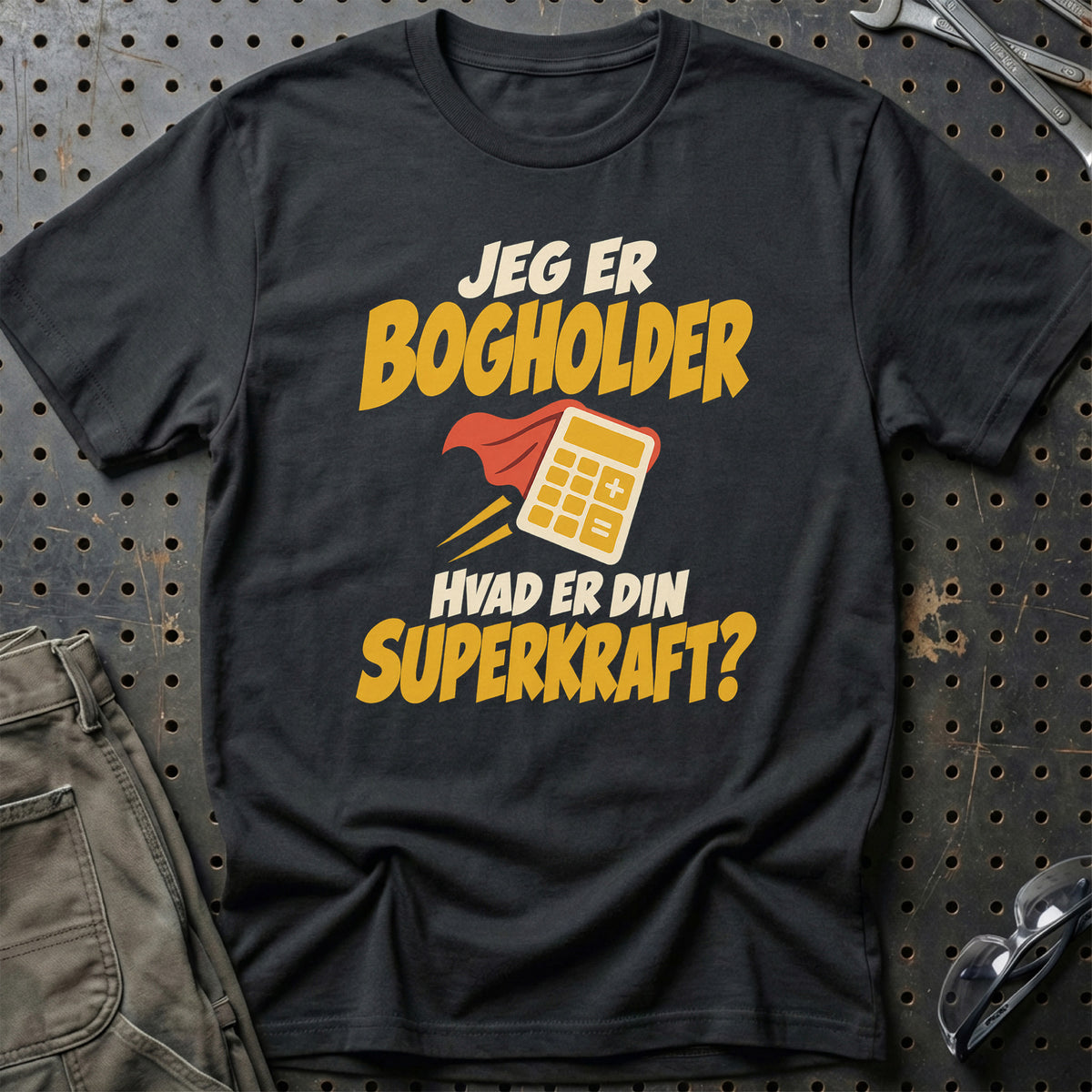 
Bogholder – Hvad er din superkraft? – Unisex T-Shirt – Sort