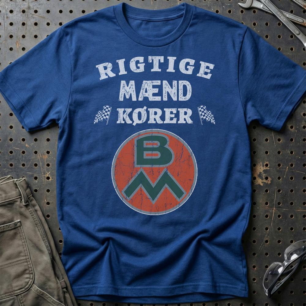 Bolinder Munktell Rigtige Mænd Kører - Unisex T-Shirt , Bomuld-Beklædning-Bolinder Munktell-Blå Royal-S-Garage Culture Shop- garage - man cave - merchandise