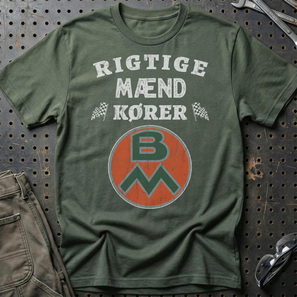 Bolinder Munktell Rigtige Mænd Kører - Unisex T-Shirt , Bomuld-Beklædning-Bolinder Munktell-Grøn Militær-S-Garage Culture Shop- garage - man cave - merchandise