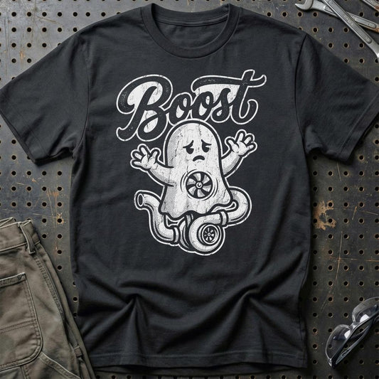 Boost – Turbo - Oldschool Unisex T-Shirt , Bomuld-Beklædning-Garage Culture-Sort-S-Garage Culture Shop- garage - man cave - merchandise