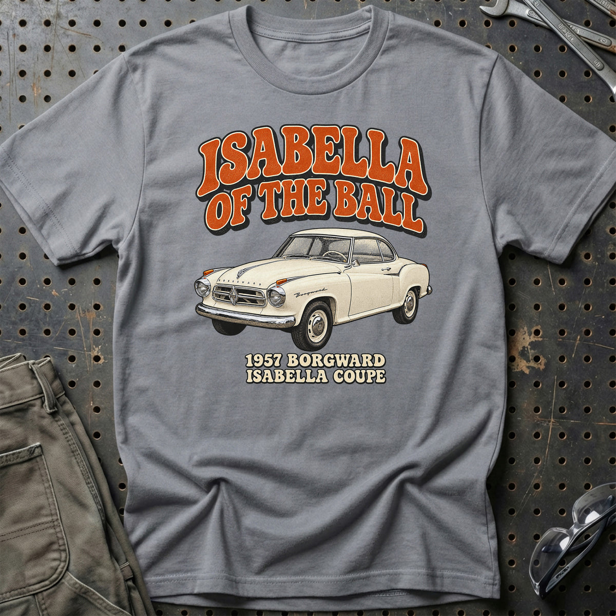 
Borgward Isabella Coupé 1957 – Isabella of the Ball T-Shirt – Grå Sport