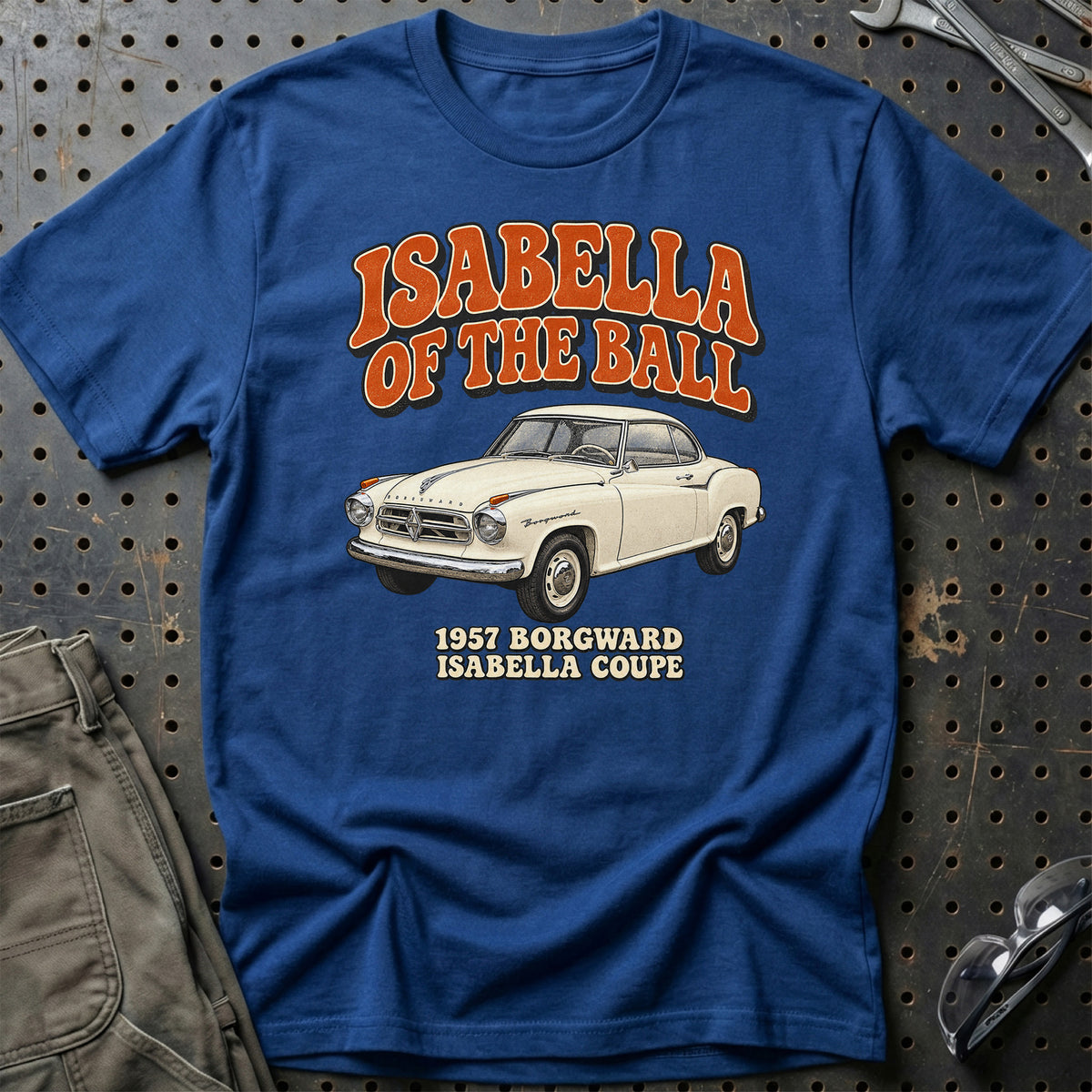 
Borgward Isabella Coupé 1957 – Isabella of the Ball T-Shirt – Blå Royal
