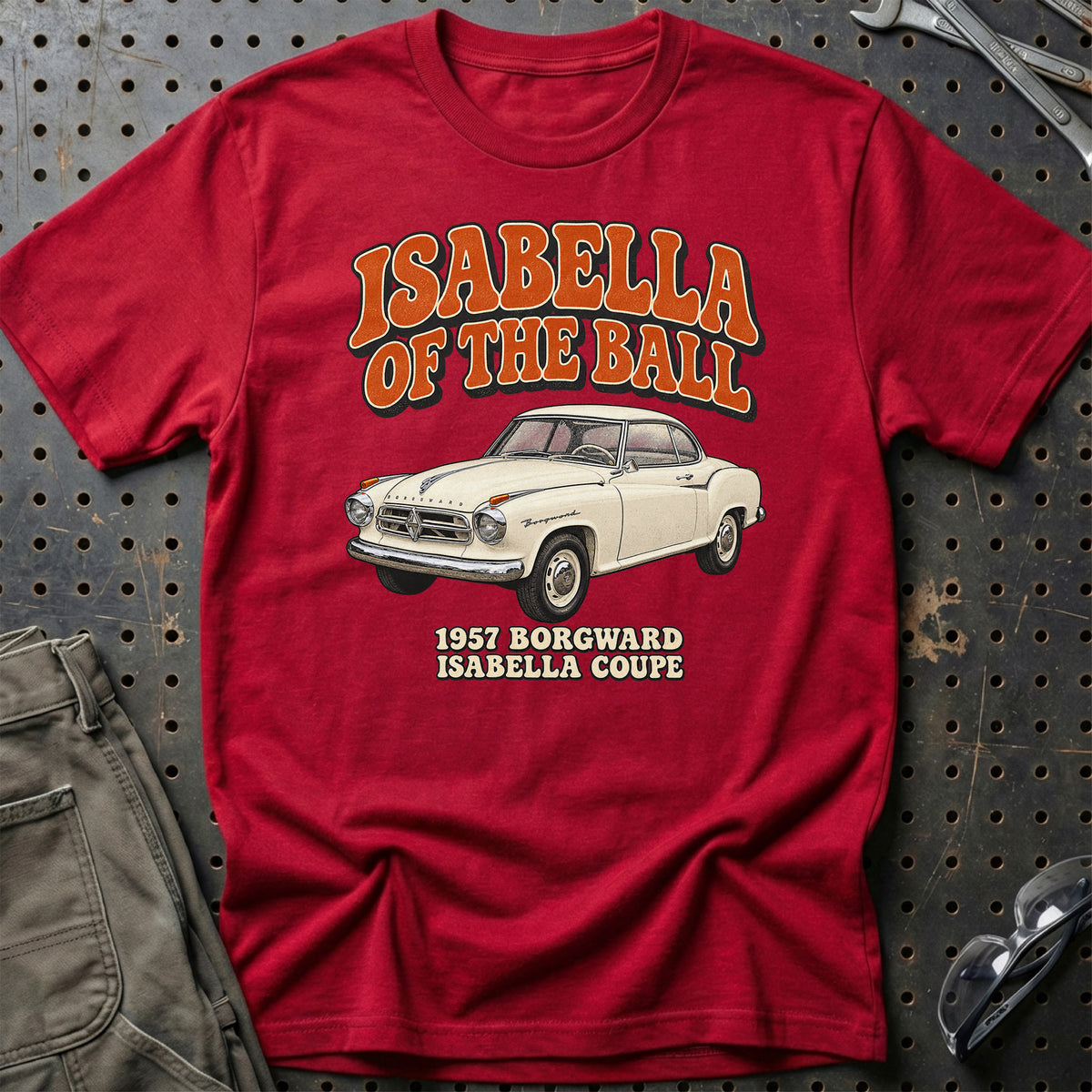 
Borgward Isabella Coupé 1957 – Isabella of the Ball T-Shirt – Rød