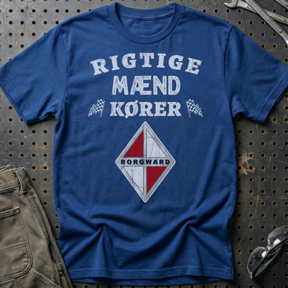 Borgward Rigtige Mænd Kører Unisex T-Shirt , Bomuld-Beklædning-Borgward-Blå Royal-S-Garage Culture Shop- garage - man cave - merchandise