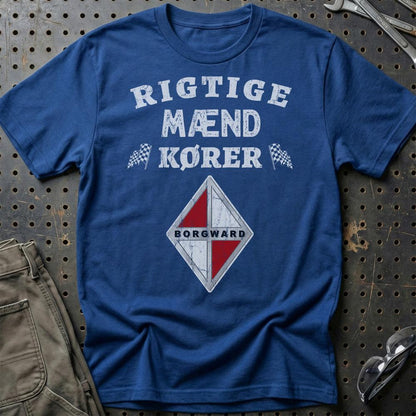 Borgward Rigtige Mænd Kører Unisex T-Shirt , Bomuld-Beklædning-Borgward-Blå Royal-S-Garage Culture Shop- garage - man cave - merchandise
