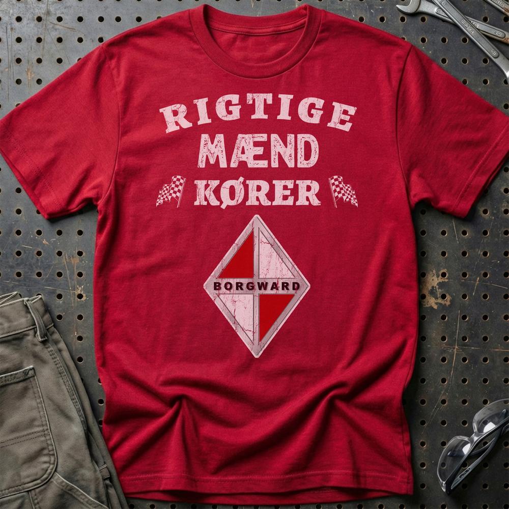 Borgward Rigtige Mænd Kører Unisex T-Shirt , Bomuld-Beklædning-Borgward-Rød-S-Garage Culture Shop- garage - man cave - merchandise