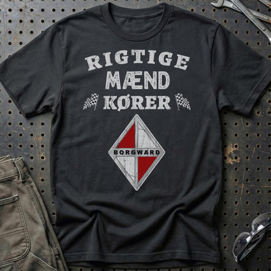 Borgward Rigtige Mænd Kører Unisex T-Shirt , Bomuld-Beklædning-Borgward-Sort-S-Garage Culture Shop- garage - man cave - merchandise