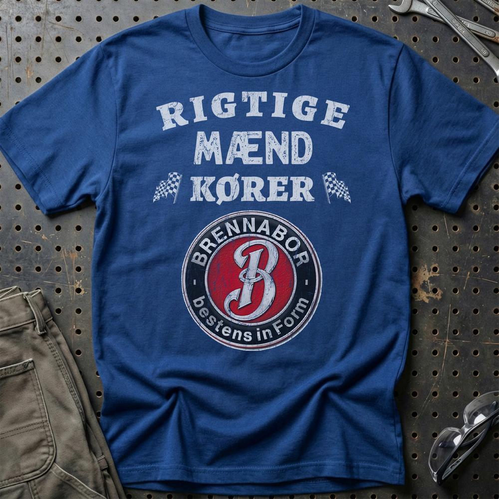 Brennabor Rigtige Mænd Kører - Unisex T-Shirt , Bomuld-Beklædning-Brennabor-Blå Royal-S-Garage Culture Shop- garage - man cave - merchandise