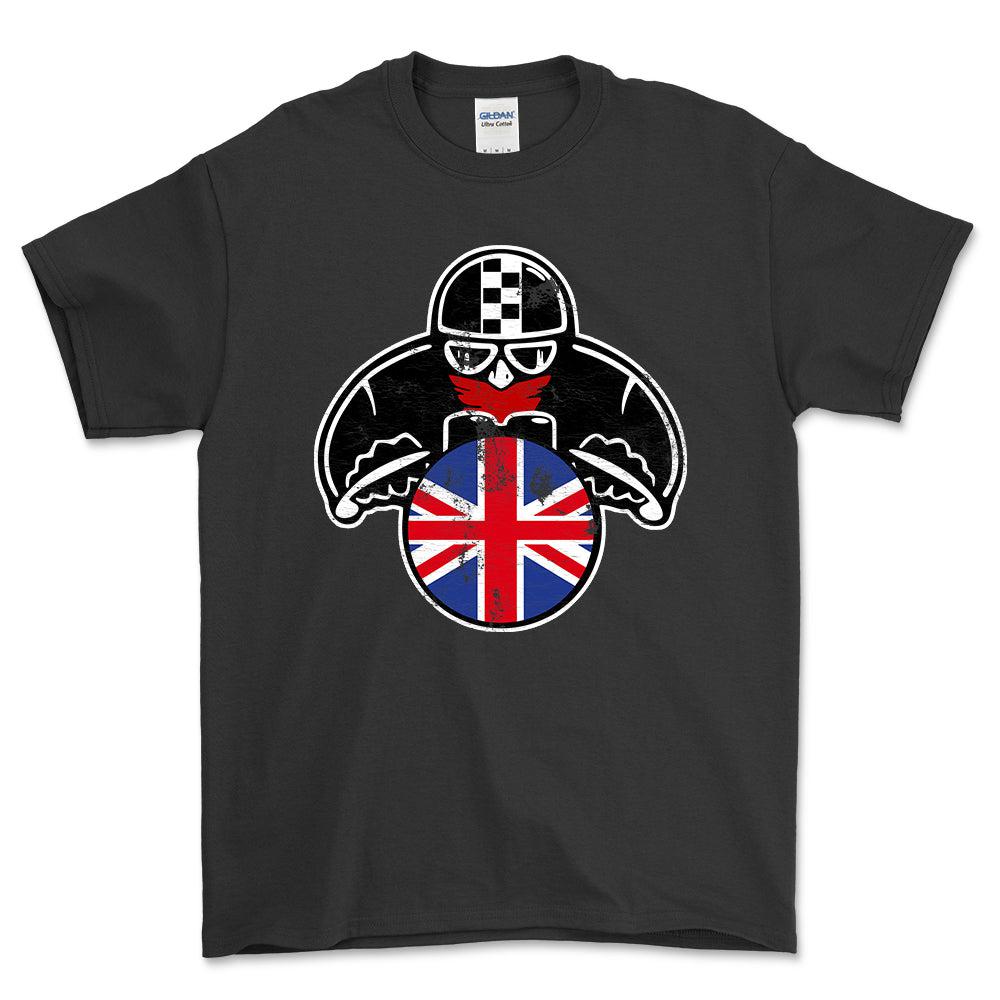 British Biker Vintage Style Unisex T-Shirt , Bomuld-Beklædning-Nr-Sort-S-Garage Culture Shop- garage - man cave - merchandise