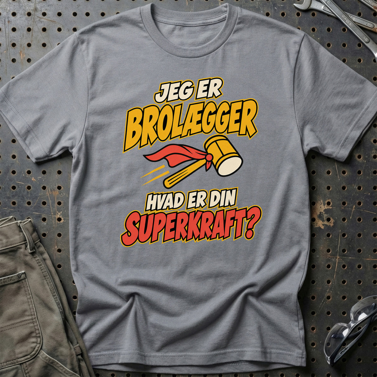
Brolægger – Hvad er din superkraft? – Unisex T-Shirt – Grå Sport