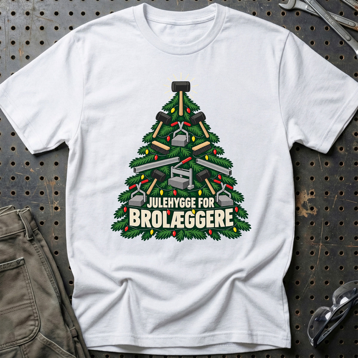 
Brolægger – Julehygge – Unisex T-Shirt – Hvid