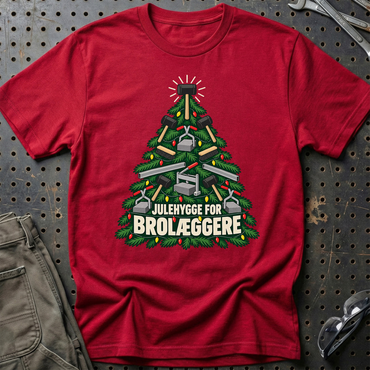 
Brolægger – Julehygge – Unisex T-Shirt – Rød