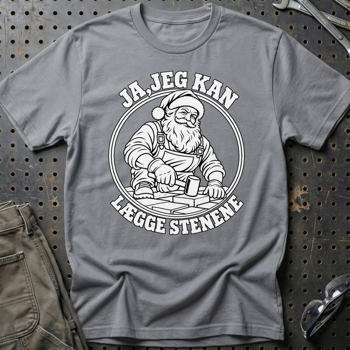 
Brolægger – Santa Kan Det – Jul T-Shirt – Grå Sport