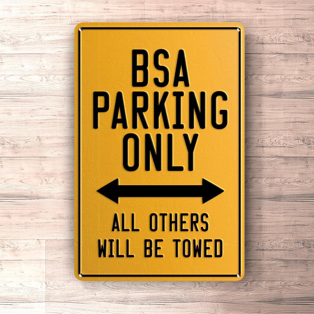 Bsa Parking Only Skilte, Musemåtte, Dørmåtte , Plakat-Parking skilte-BSA-Garage Culture Shop- garage - man cave - merchandise