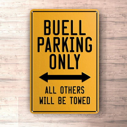 Buell Parking Only Skilte, Musemåtte, Dørmåtte , Plakat-Parking skilte-Buell-Garage Culture Shop- garage - man cave - merchandise