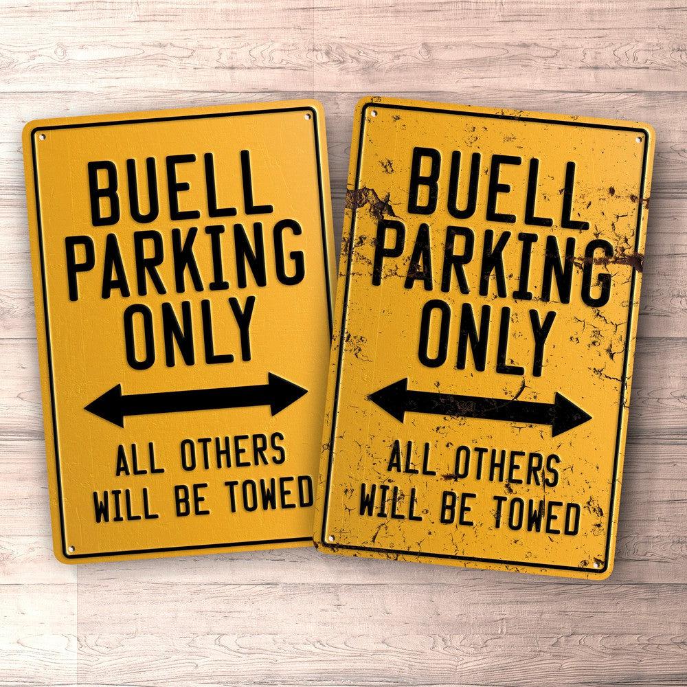 Buell Parking Only Skilte, Musemåtte, Dørmåtte , Plakat-Parking skilte-Buell-Garage Culture Shop- garage - man cave - merchandise