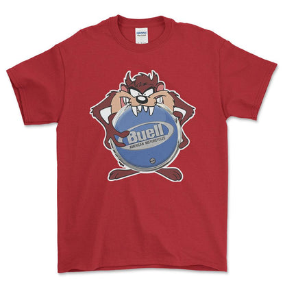 Buell TAZ Unisex T-Shirt , Bomuld-Beklædning-Buell-Rød-S-Forside-Garage Culture Shop- garage - man cave - merchandise