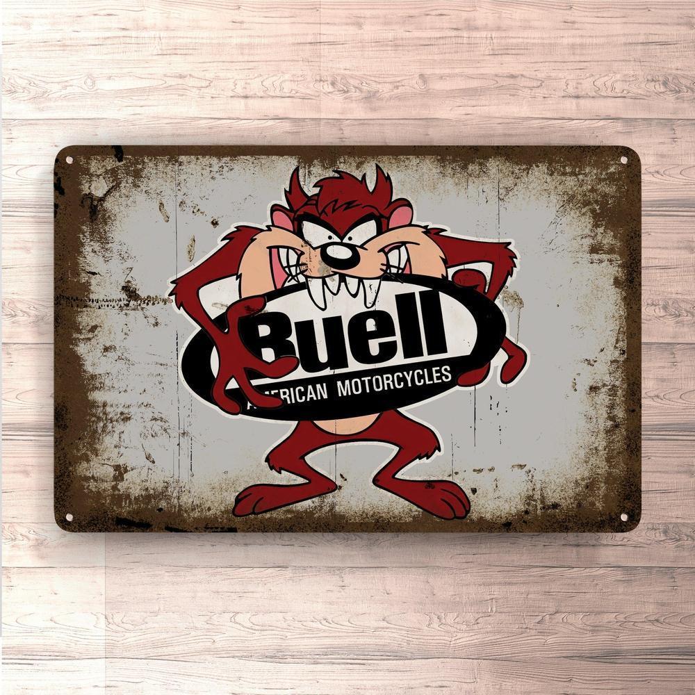 Buell Taz Vintage Skilte, Musemåtte, Dørmåtte , Plakat-Skilte-Buell-Garage Culture Shop- garage - man cave - merchandise