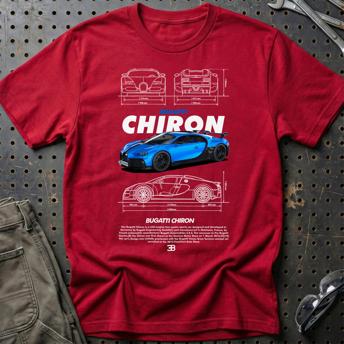 
Bugatti Chiron T-Shirt – Rød